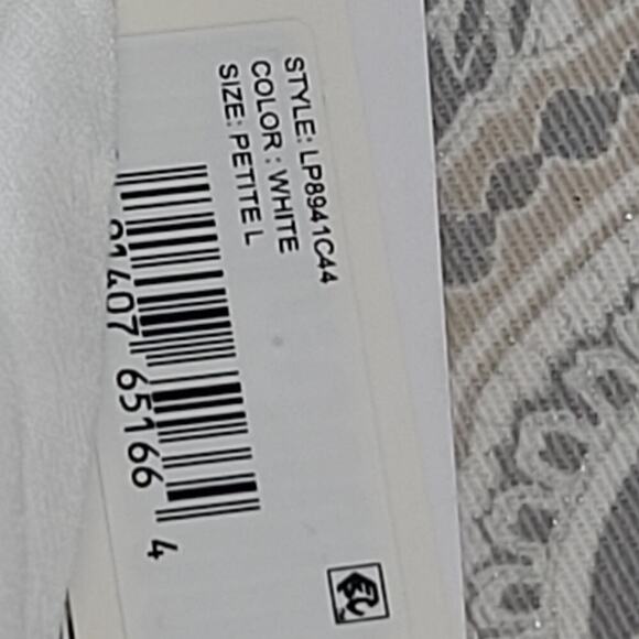 Liverpool Stitch Fix women's flowy blouse white pleated NWT Petite Large office - Picture 7 of 9